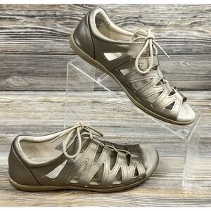 Earth Spirit Sandals Gigi Lace Up Gladiator 8 Bronze Comfort Footbed Earthy